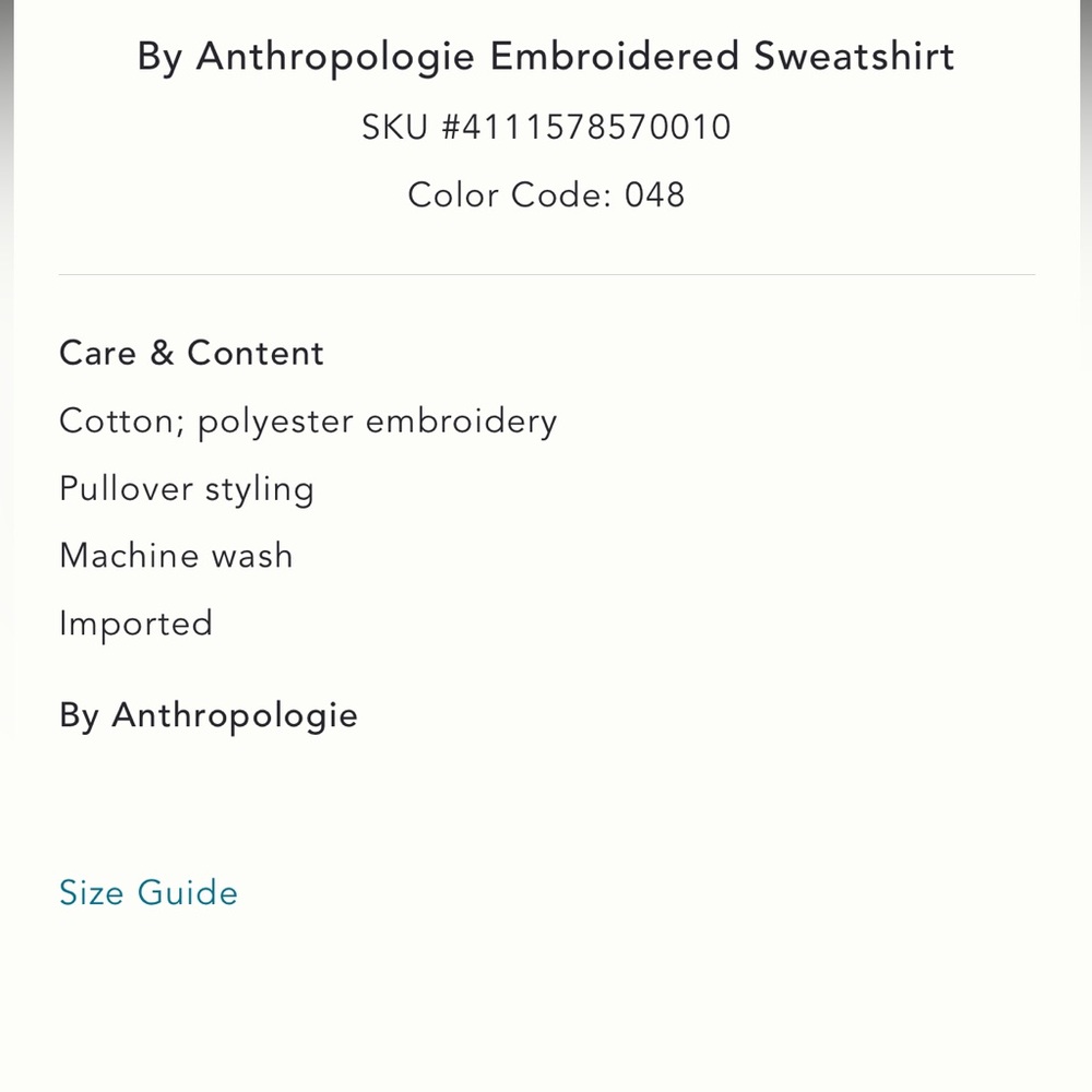 NWT Anthropologie Embroidered Cutwork Sweatshirt in Sky Blue - Size: M - Picture 5 of 13